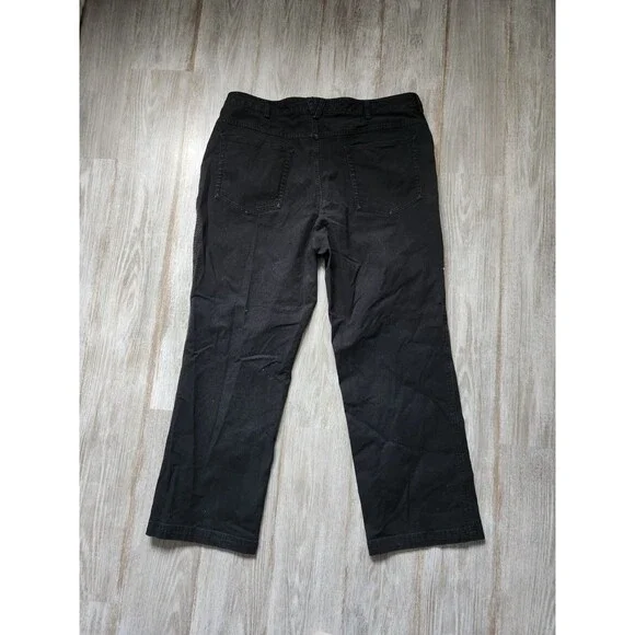 Duluth Trading Co. Womens Black Denim Jeans Straight Leg Lightweight Sz 18x31 - Picture 8 of 8